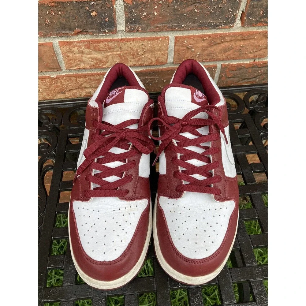 Rare Vintage Nike Dunk Low 2003 Team Red Burgundy‎ White 624044-613 Size 13